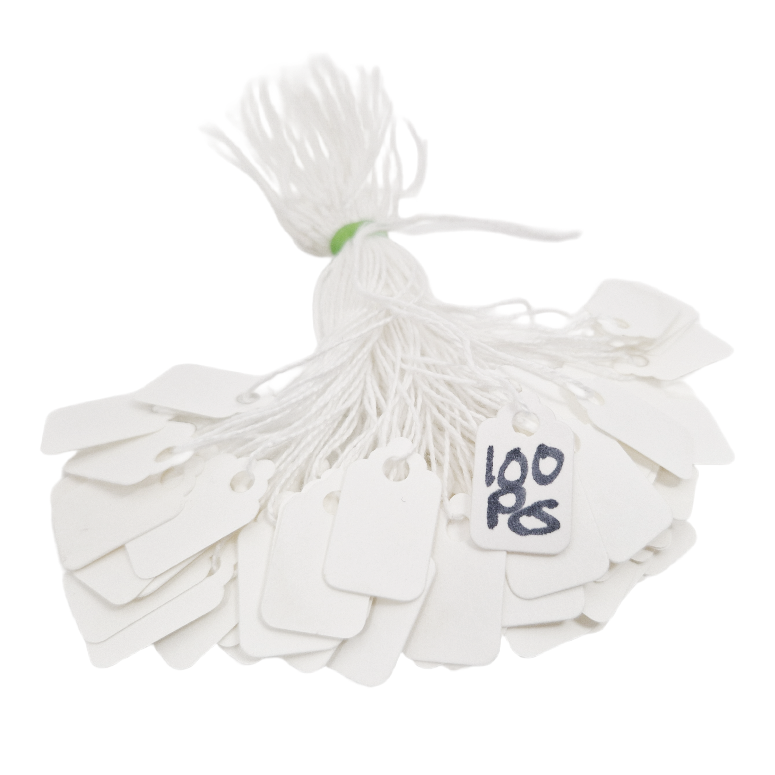 Swift Strung Tags White Card Clothing Parcel Label String Hanging Gift Swing Tickets Kraft Hang Price Labelling 25mm x 15mm (Pack Of 100)