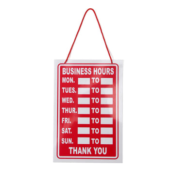 Business Hours Hanging Plastic Sign (BS4) tradingmadeeasy.co.uk