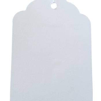 100 x Strung White Card Clothing Tags 84mm x 52mm tradingmadeeasy.co.uk