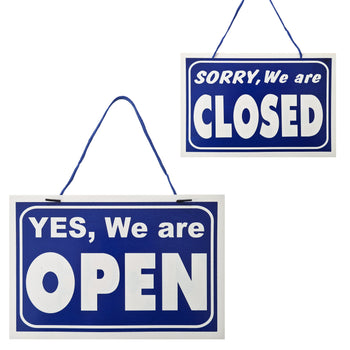 Open / Closed  Plastic Sign - Blue (BS2) tradingmadeeasy.co.uk