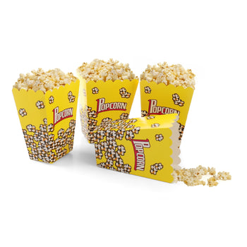 Foldable Popcorn Holder Boxes Yellow Pack of 12 tradingmadeeasy.co.uk