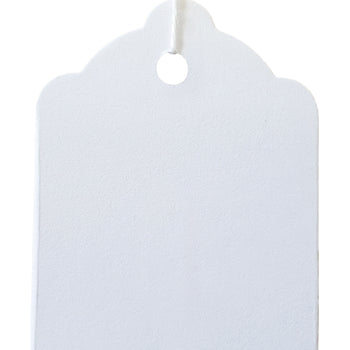 100 x Strung White Card Clothing Tags 55mm x 37mm tradingmadeeasy.co.uk
