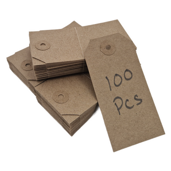 Swift Unstrung Tags Brown Reinforced Card Clothing Parcel Label Gift Swing Tickets Kraft Price Labelling 70mm x 35 mm (Pack Of 1000)