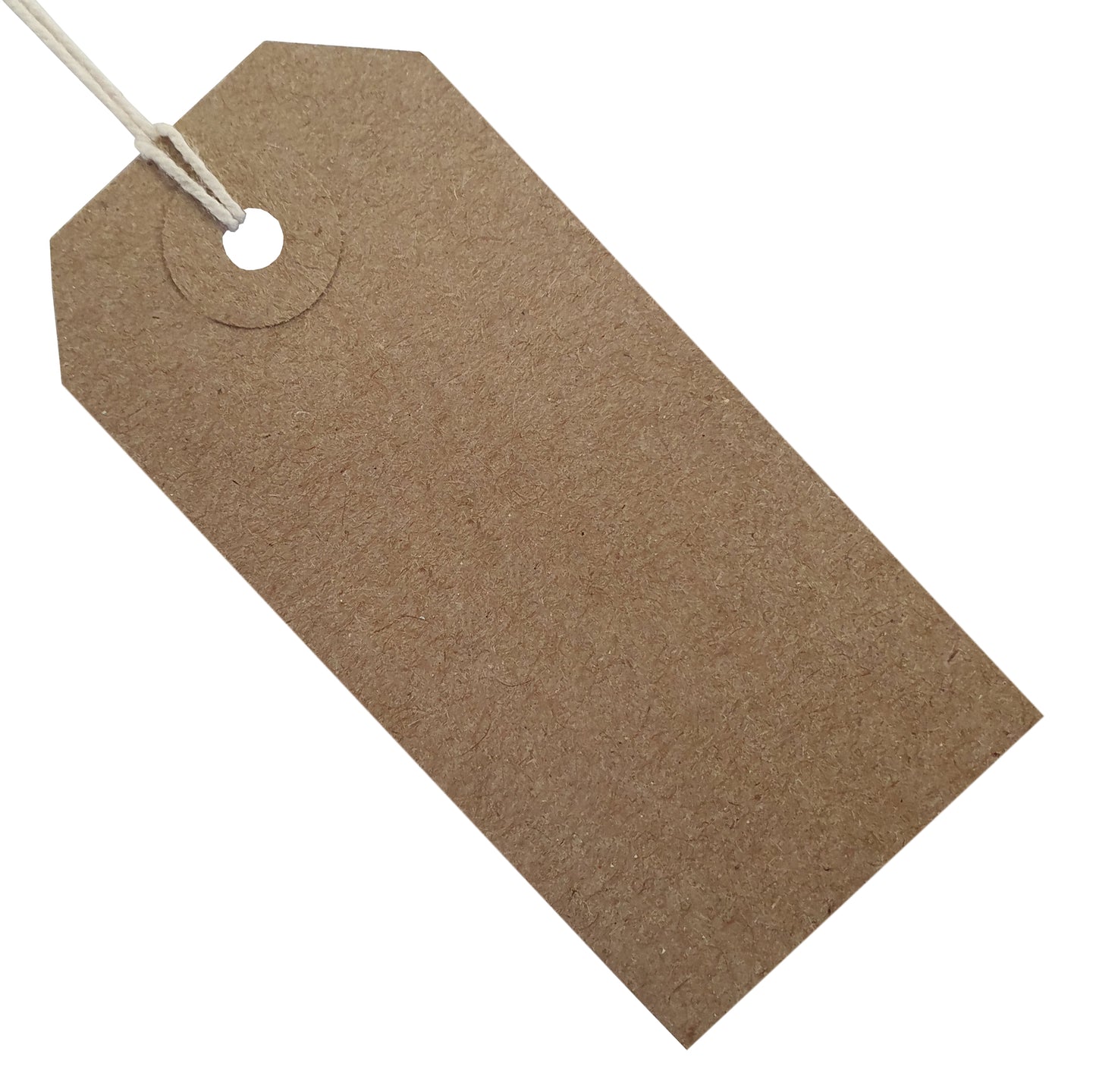 Swift Strung Tags Brown Reinforced Card Clothing Parcel Label String Hanging Gift Swing Tickets Kraft Hang Price Labelling 83mm x 41mm (Pack Of 1000)