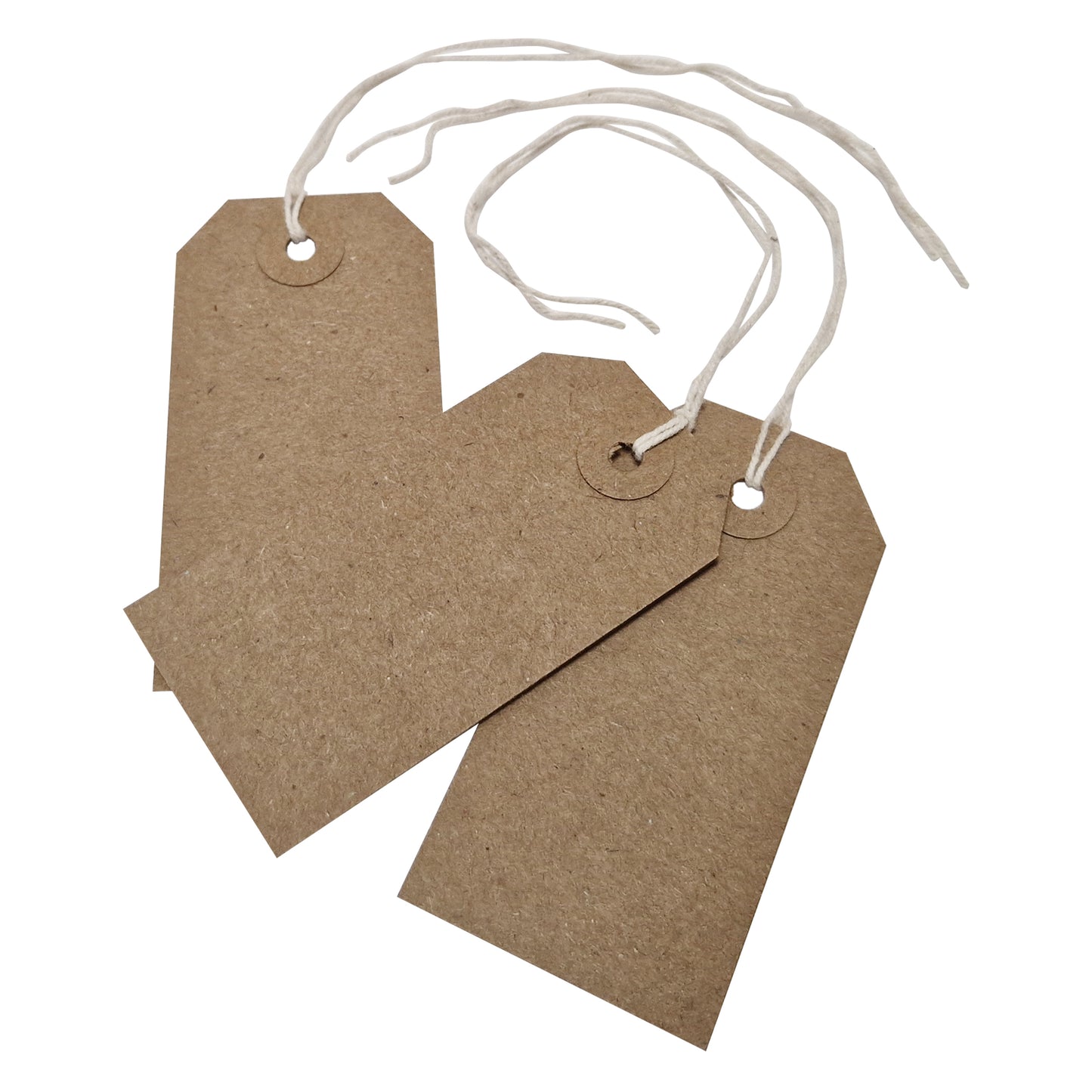 Swift Strung Tags Brown Reinforced Card Clothing Parcel Label String Hanging Gift Swing Tickets Kraft Hang Price Labelling 83mm x 41mm (Pack Of 1000)