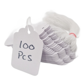 Swift Strung Tags White Card Clothing Parcel Label String Hanging Gift Swing Tickets Kraft Hang Price Labelling 84mm x 52mm (Pack Of 5000)