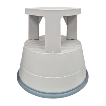 Swift Supastep Grey Kick Step Stool with Retractable Castors Heavy Duty PP Great For Work Office Warehouse Retail Home 150kg Load Capacity