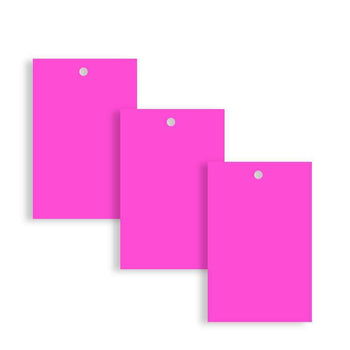 100 x Unstrung Card Clothing Tags 60mm x 40mm Pink tradingmadeeasy.co.uk