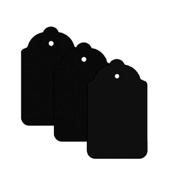 100 x Unstrung Card Clothing Tags 70mm x 40mm Black tradingmadeeasy.co.uk