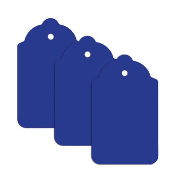 100 x Unstrung Card Clothing Tags 70mm x 40mm Blue tradingmadeeasy.co.uk