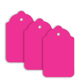 100 x Unstrung Card Clothing Tags 70mm x 40mm Pink tradingmadeeasy.co.uk