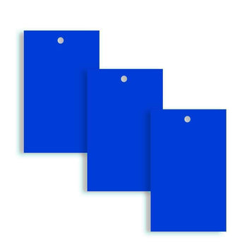 100 x Unstrung Card Clothing Tags 70mm x 45mm Blue tradingmadeeasy.co.uk