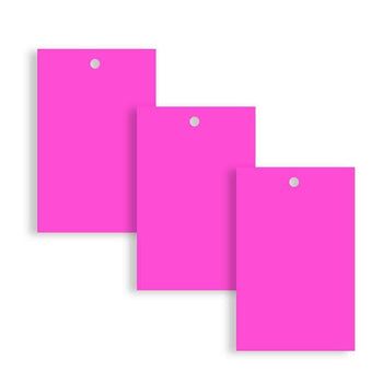 100 x Unstrung Card Clothing Tags 70mm x 45mm Pink tradingmadeeasy.co.uk