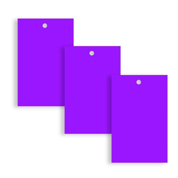 100 x Unstrung Card Clothing Tags 70mm x 45mm Purple tradingmadeeasy.co.uk