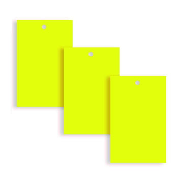100 x Unstrung Card Clothing Tags 70mm x 45mm Yellow tradingmadeeasy.co.uk
