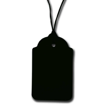 100 x Strung Hanging Card Clothing Tags 70mm x 40mm Black tradingmadeeasy.co.uk