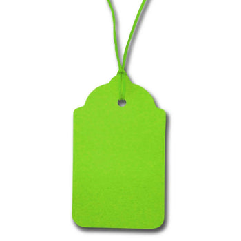 100 x Strung Hanging Card Clothing Tags 70mm x 40mm Green tradingmadeeasy.co.uk