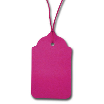 100 x Strung Hanging Card Clothing Tags 70mm x 40mm Pink tradingmadeeasy.co.uk
