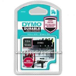 Dymo DURABLE 12mm Black On White D1 Tape - NEW! tradingmadeeasy.co.uk