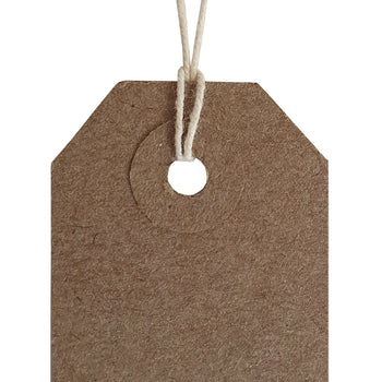 100 x Strung Brown Buff Card Clothing Tags 70mm x 35mm tradingmadeeasy.co.uk