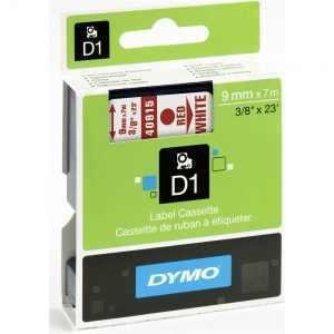 Dymo 9mm Red On White D1 Tape (40915) tradingmadeeasy.co.uk
