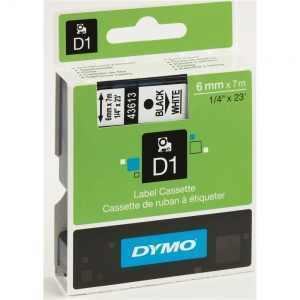 Dymo 6mm Black On White D1 Tape (43613) tradingmadeeasy.co.uk