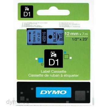 Dymo 12mm Black On Blue D1 Tape (45016) tradingmadeeasy.co.uk