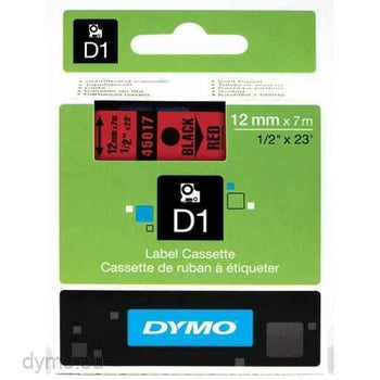 Dymo 12mm Black On Red D1 Tape (45017) tradingmadeeasy.co.uk