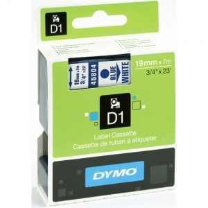 Dymo 19mm Blue On White D1 Tape (45804) tradingmadeeasy.co.uk