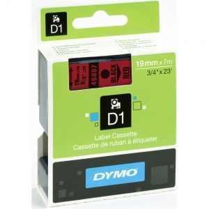 Dymo 19mm Black On Red D1 Tape (45807) tradingmadeeasy.co.uk