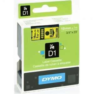 Dymo 19mm Black On Yellow D1 Tape (45808) tradingmadeeasy.co.uk