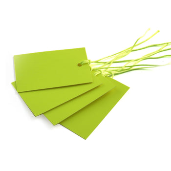 100 x Strung Hanging Card Clothing Tags 60mm x 40mm Yellow tradingmadeeasy.co.uk