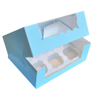 Cupcake Box Blue - 6 Cakes tradingmadeeasy.co.uk