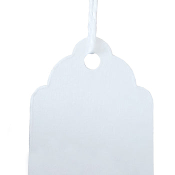 100 x Strung White Card Clothing Tags 37mm x 24mm tradingmadeeasy.co.uk