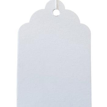 100 x Strung White Card Clothing Tags 73mm x 45mm tradingmadeeasy.co.uk