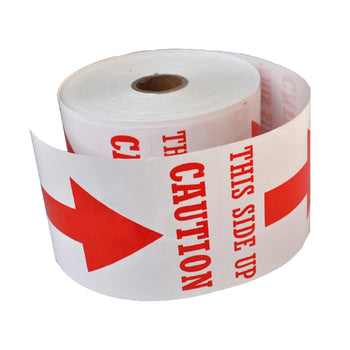 Large Caution (This Side Up) Self Adhesive Postage Stickers tradingmadeeasy.co.uk