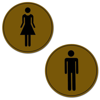 Toilet Pair Signs (Golden) tradingmadeeasy.co.uk