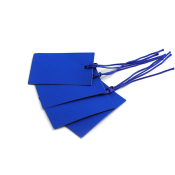 100 x Strung Hanging Card Clothing Tags 70mm x 45mm Blue tradingmadeeasy.co.uk