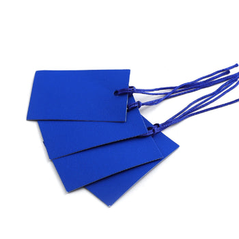 100 x Strung Hanging Card Clothing Tags 60mm x 40mm Blue tradingmadeeasy.co.uk