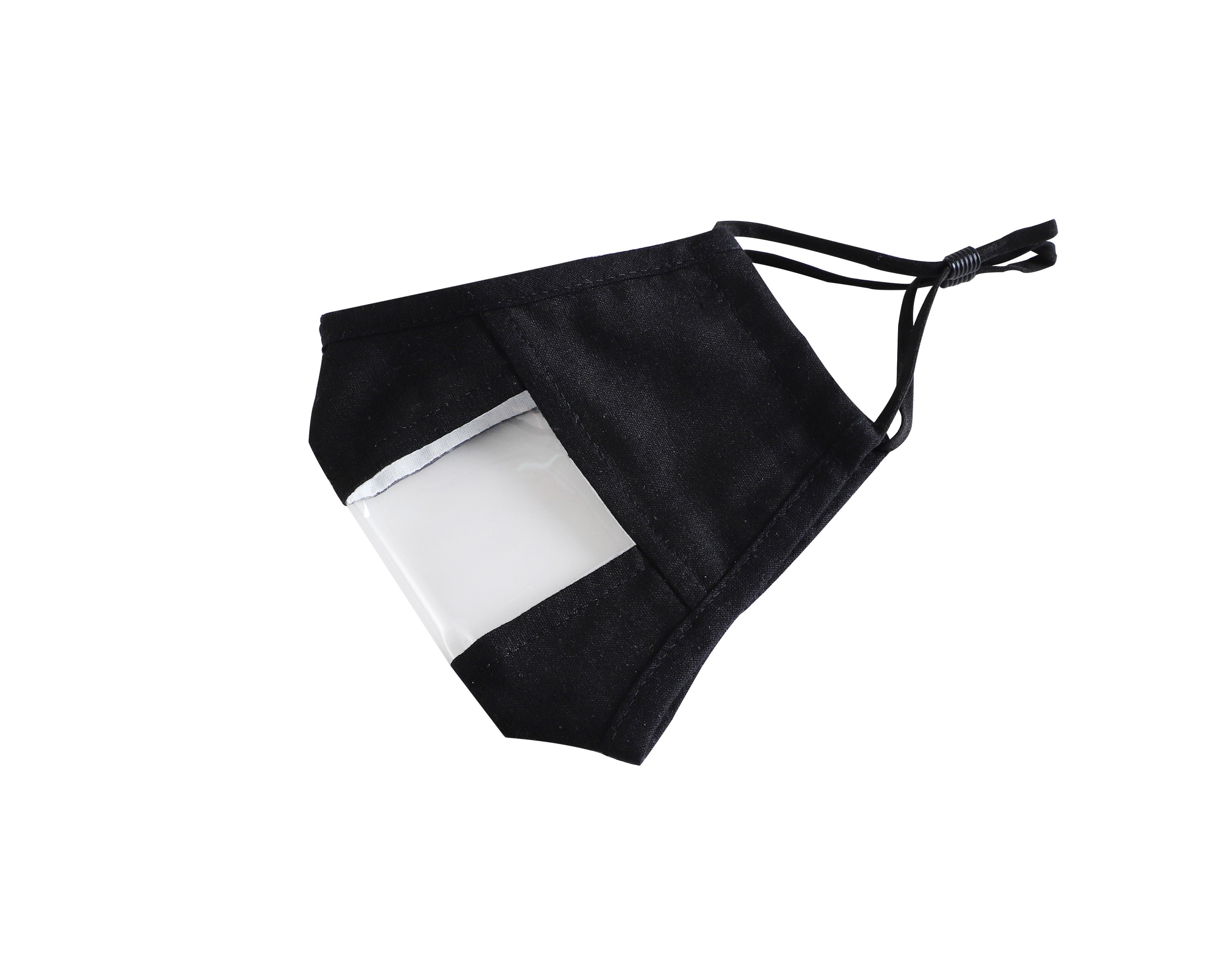 Translucent Fabric Mask Komonee Transparent See Through Cotton Washable Reusable Black Face ...