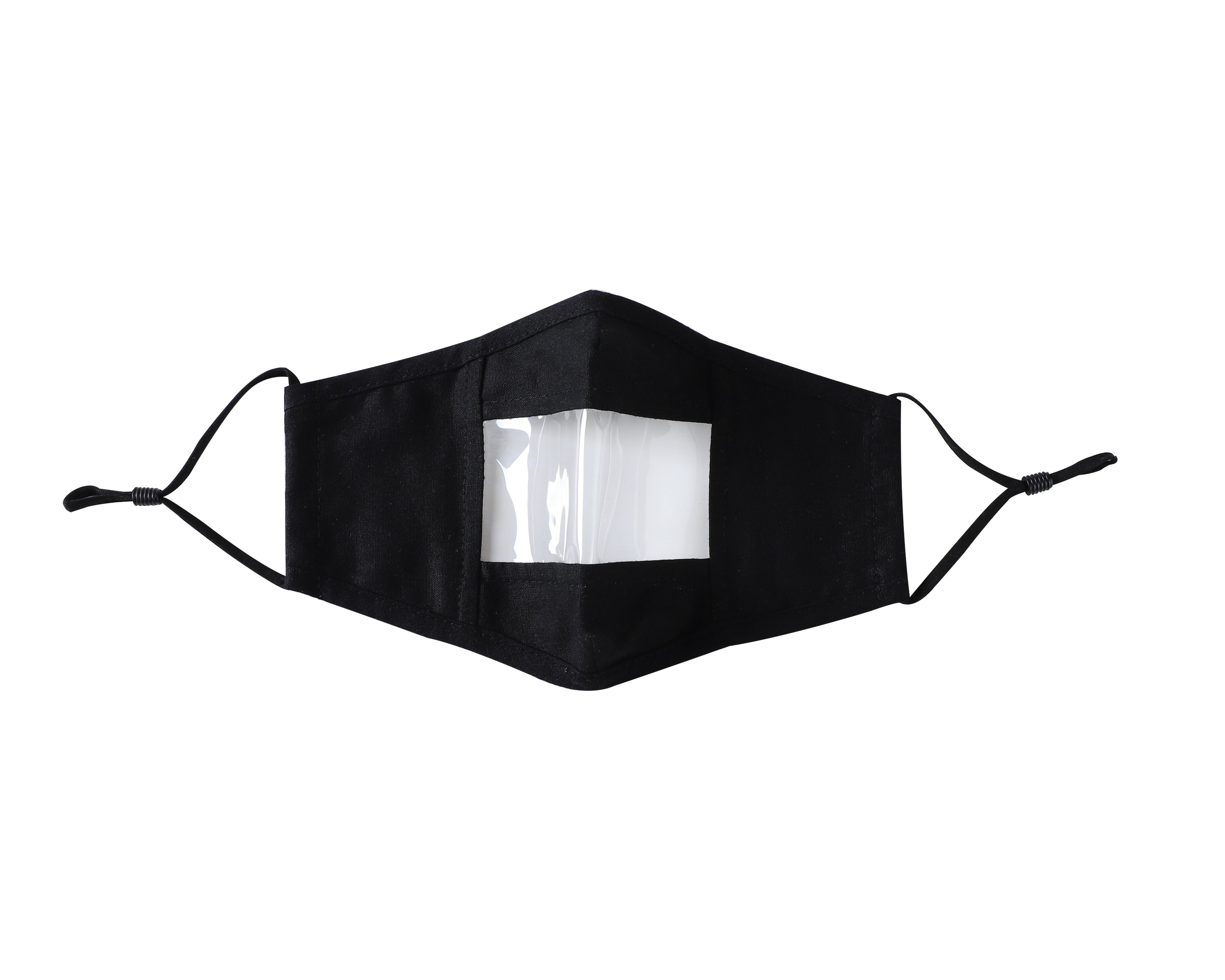 Translucent Fabric Mask Komonee Transparent See Through Cotton Washable Reusable Black Face ...