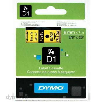 Dymo 9mm Black On Yellow D1 Tape (40918) tradingmadeeasy.co.uk
