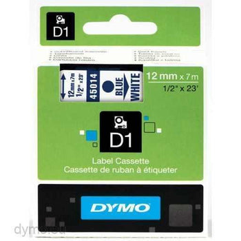 Dymo 12mm Blue On White D1 Tape (45014) tradingmadeeasy.co.uk