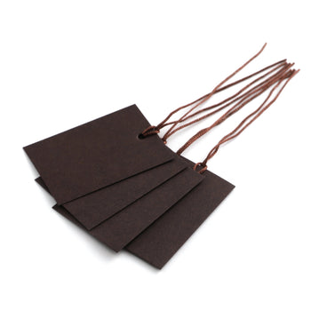 100 x Strung Hanging Card Clothing Tags 60mm x 40mm Dark Brown tradingmadeeasy.co.uk
