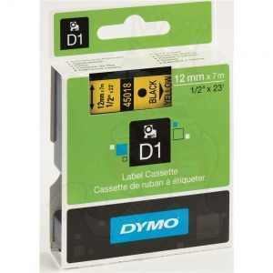 Dymo 12mm Black On Yellow D1 Tape (45018) - OLD SHAPE tradingmadeeasy.co.uk