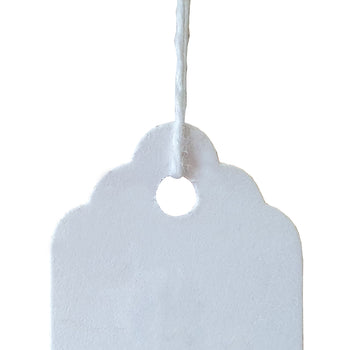 100 x Strung White Card Clothing Tags 29mm x 20mm tradingmadeeasy.co.uk