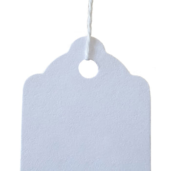 100 x Strung White Card Clothing Tags 45mm x 28mm tradingmadeeasy.co.uk