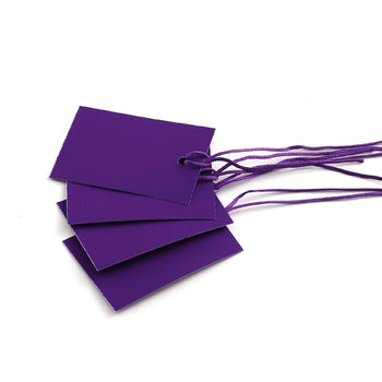 100 x Strung Hanging Card Clothing Tags 60mm x 40mm Purple tradingmadeeasy.co.uk